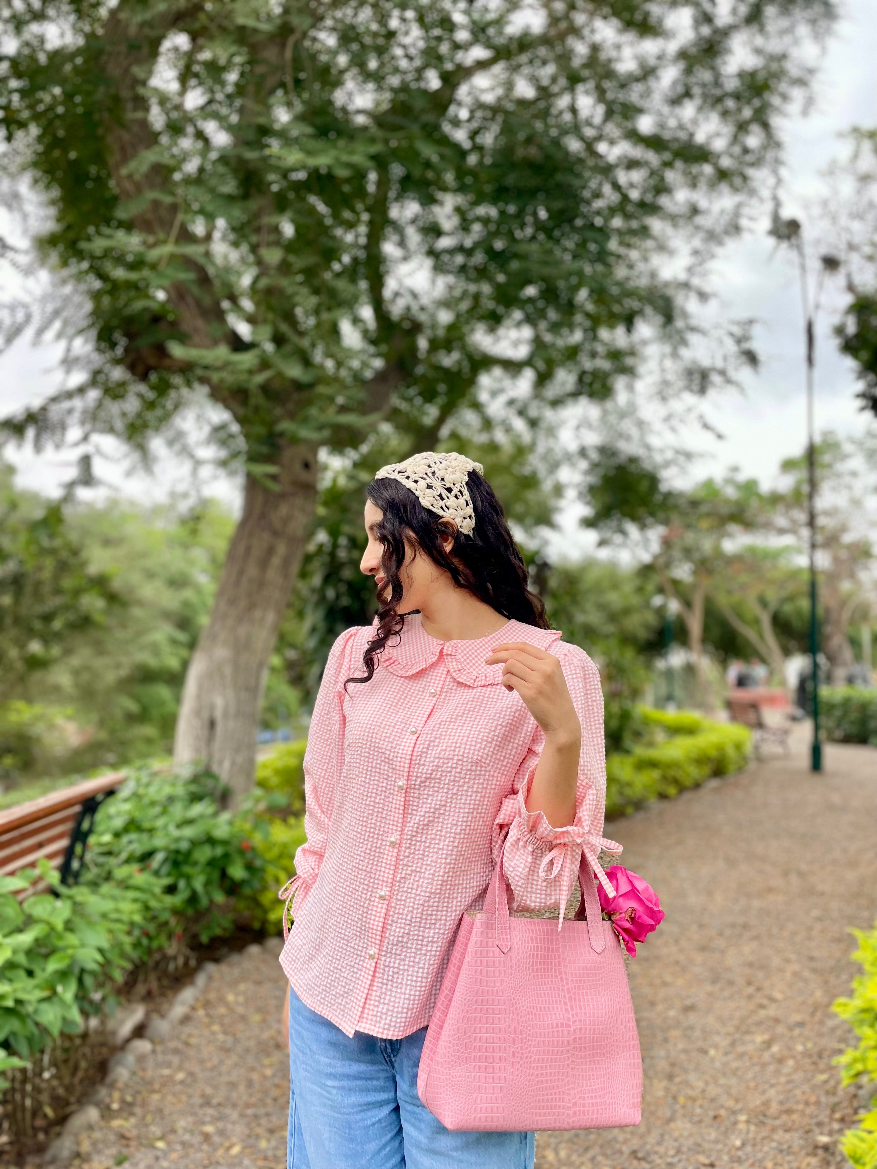 Blusa Rosé Rosa Manga Larga