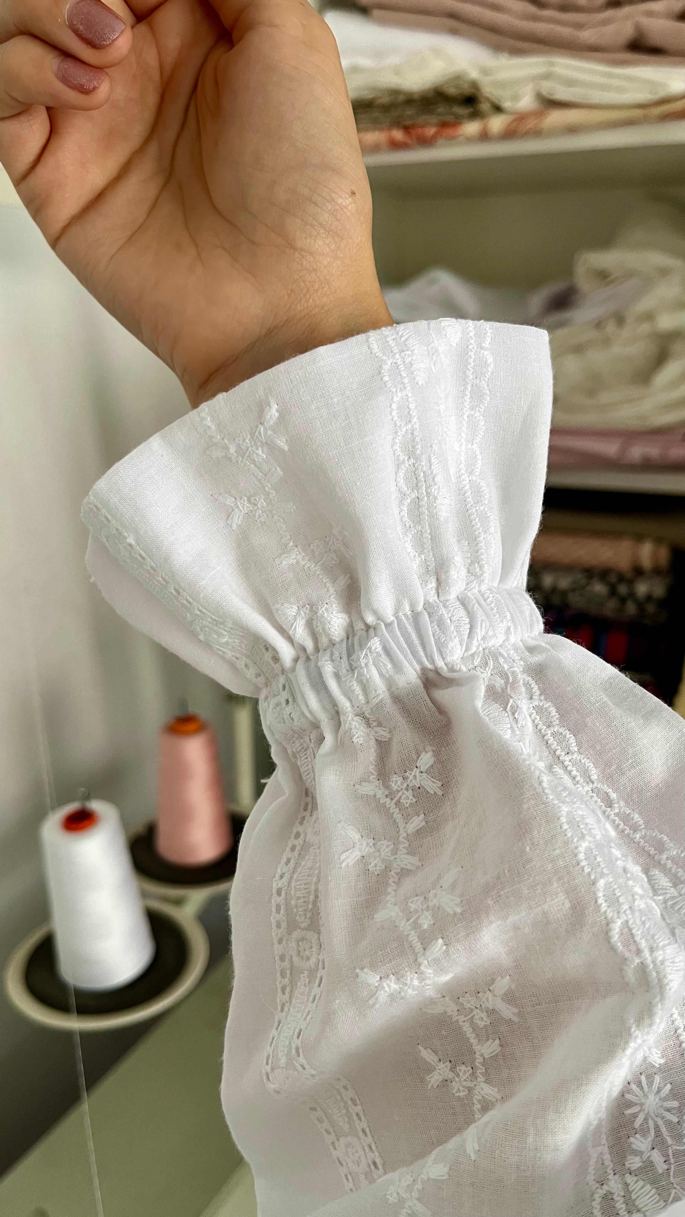 Blusa Rosé Blanco Broderie