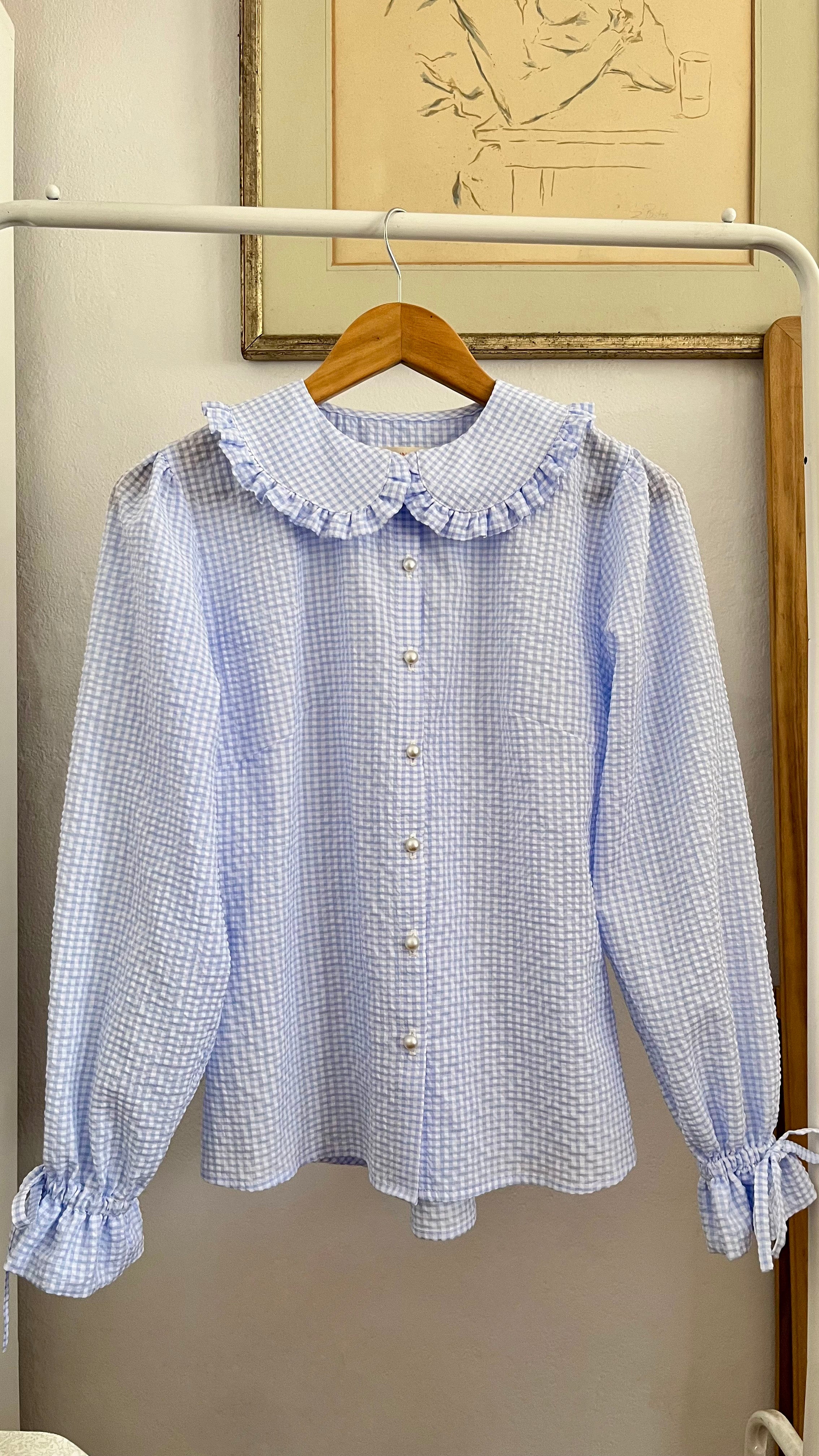 Blusa Rosé Celeste Manga larga