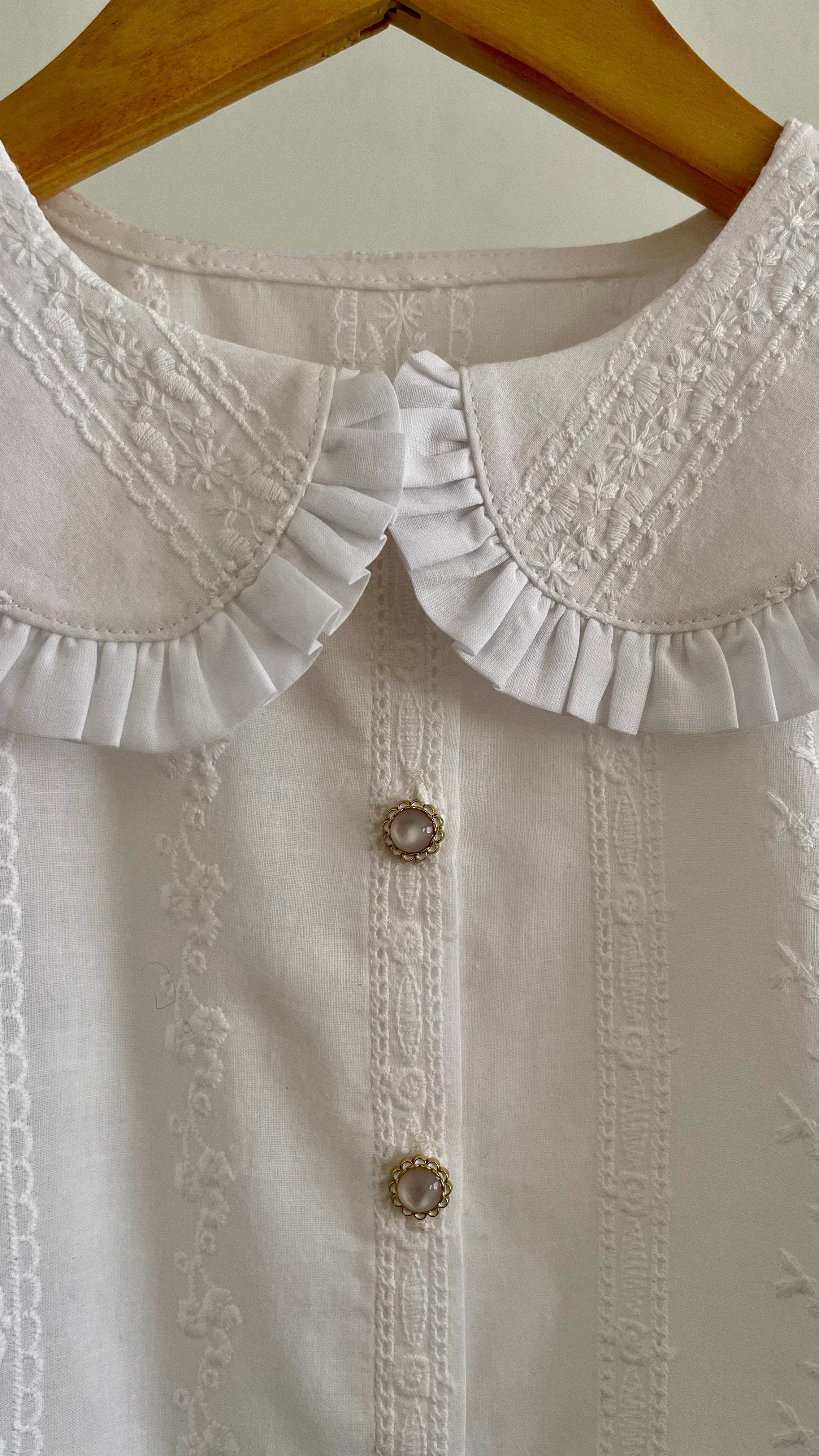Blusa Rosé Blanco Broderie